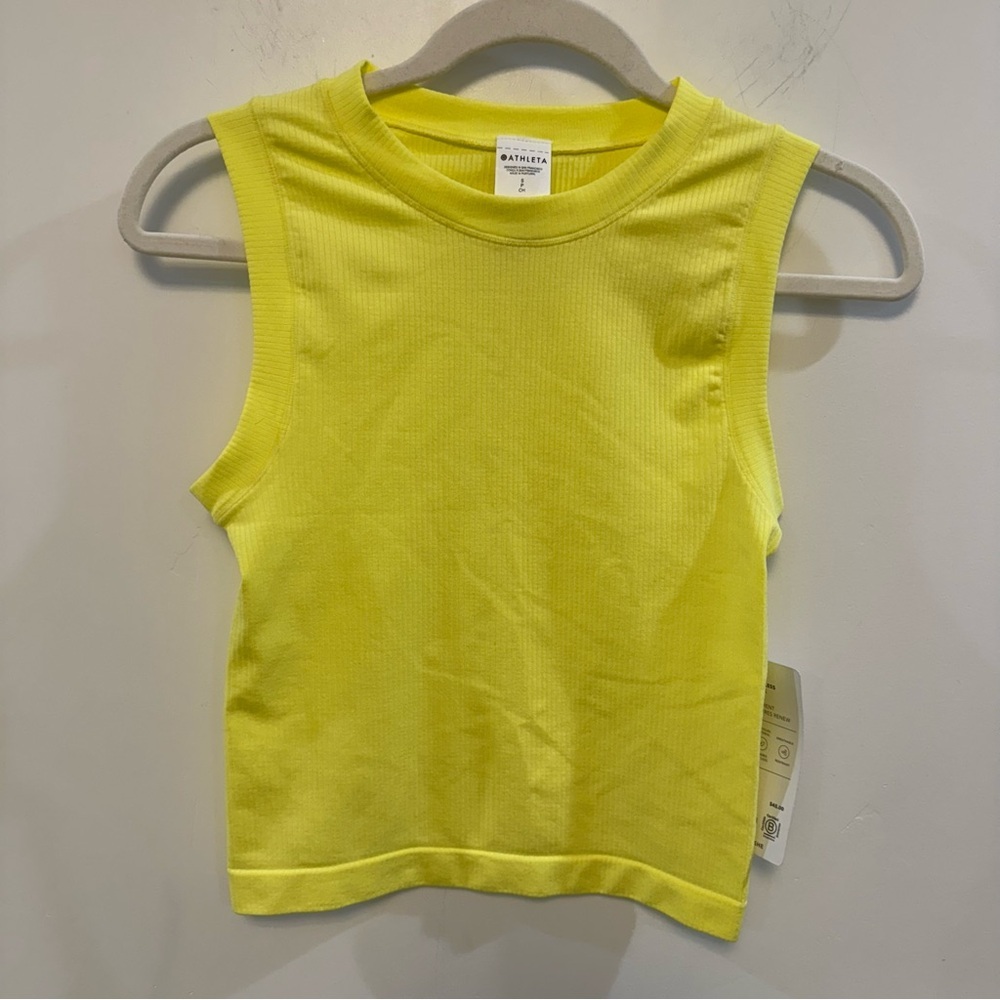 ATHLETA NWT yellow renew seamless muscle tank - Picture 2 of 7